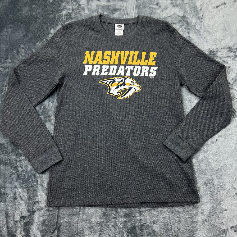 NHL Nashville Predators Men's XL Grey Long Thermal‎ Shirt Officially Licensed